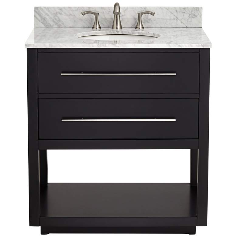Image 7 Marcello 32"W Black and White 1-Drawer Single Sink Vanities Set of 2 more views