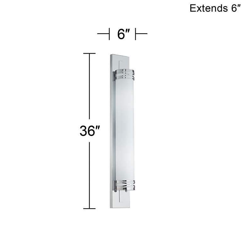 Image 4 Marcello 36 inch High Polished Chrome Wall Sconce more views