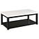 Marcello 48" Wide White Marble and Black Wood Coffee Table