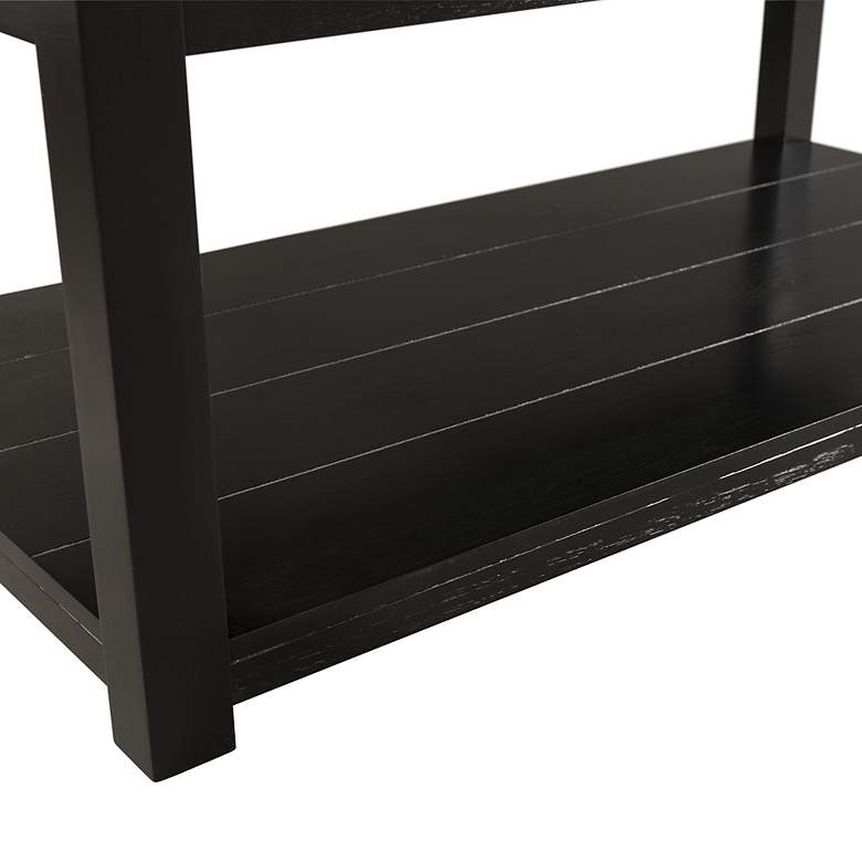 Image 2 Marcello 48" Wide White Marble and Black Wood Coffee Table more views