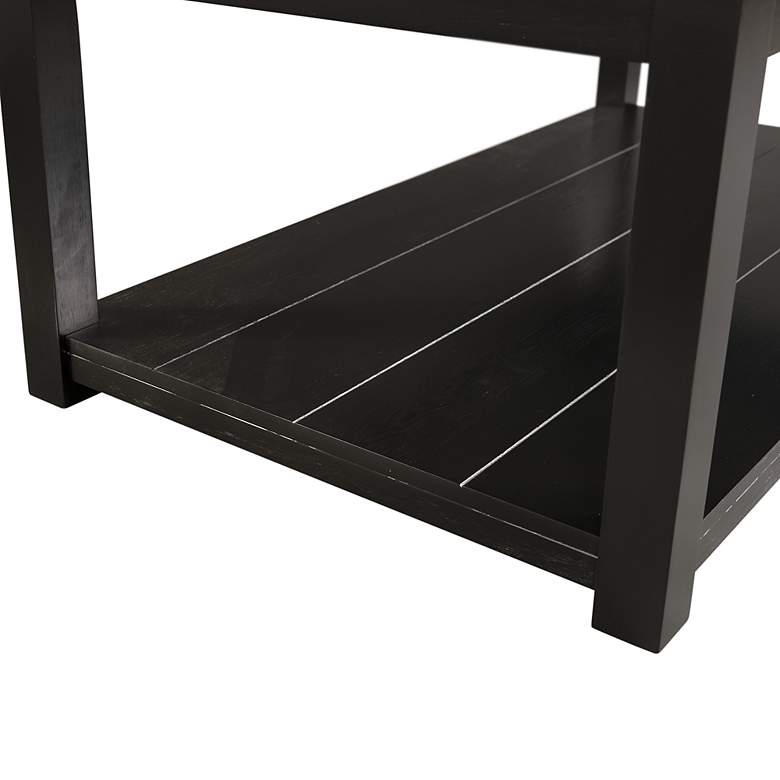 Image 4 Marcello 48" Wide White Marble and Black Wood Coffee Table more views