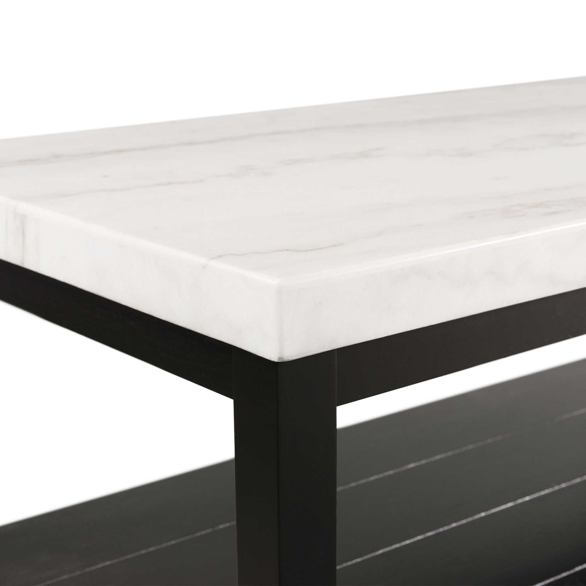 Image 5 Marcello 48" Wide White Marble and Black Wood Coffee Table more views