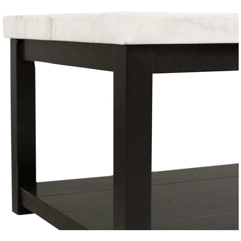 Image 6 Marcello 48" Wide White Marble and Black Wood Coffee Table more views