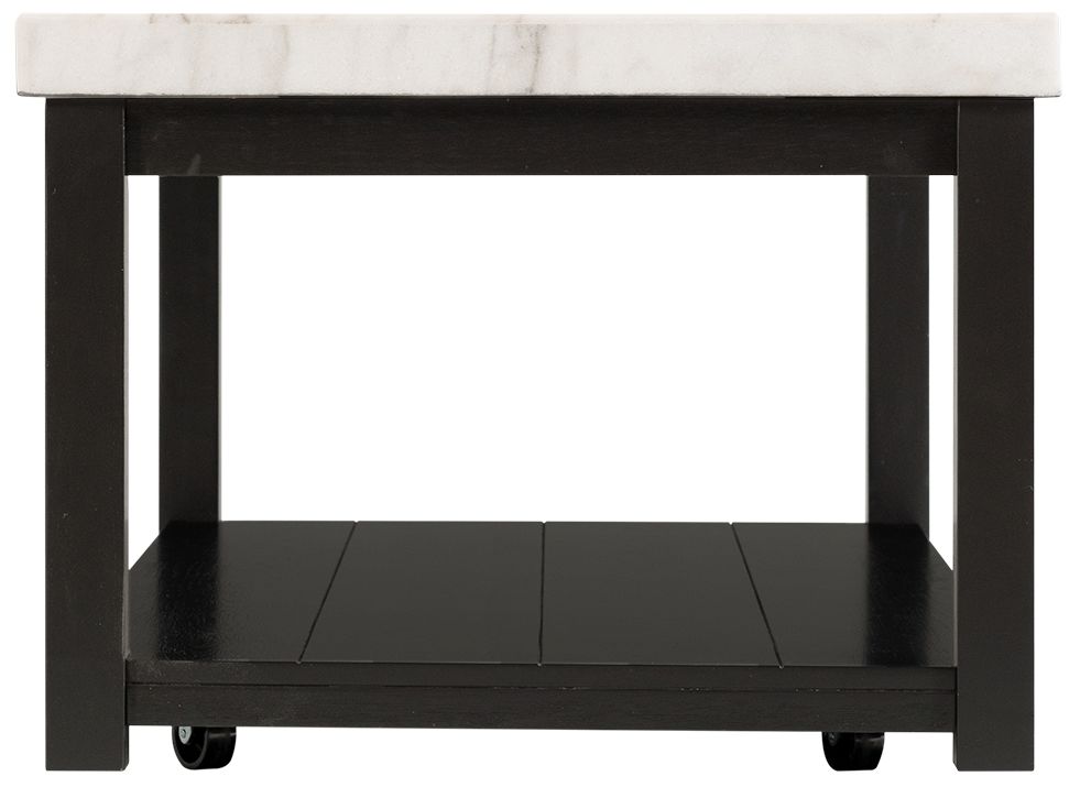 Image 7 Marcello 48" Wide White Marble and Black Wood Coffee Table more views