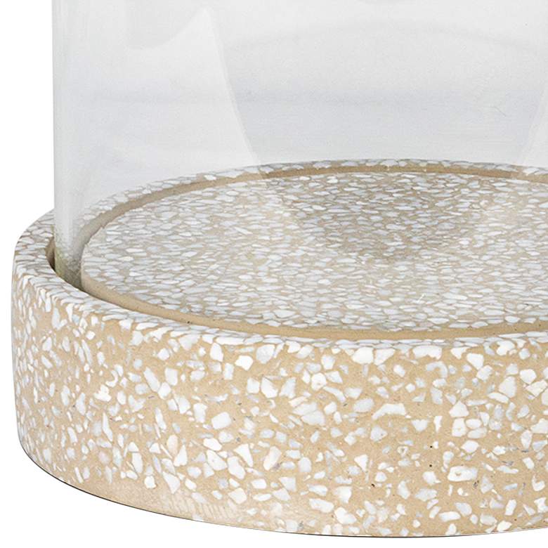 Image 2 Marcello Clear Glass Gray Terrazzo Small Pillar Hurricane more views