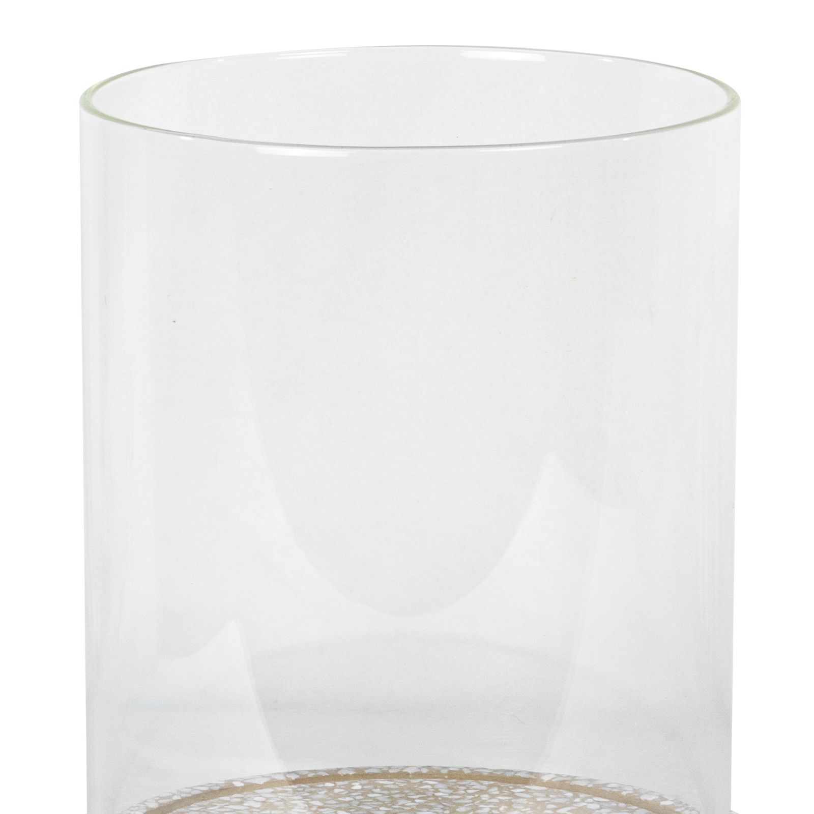 Image 3 Marcello Clear Glass Gray Terrazzo Small Pillar Hurricane more views