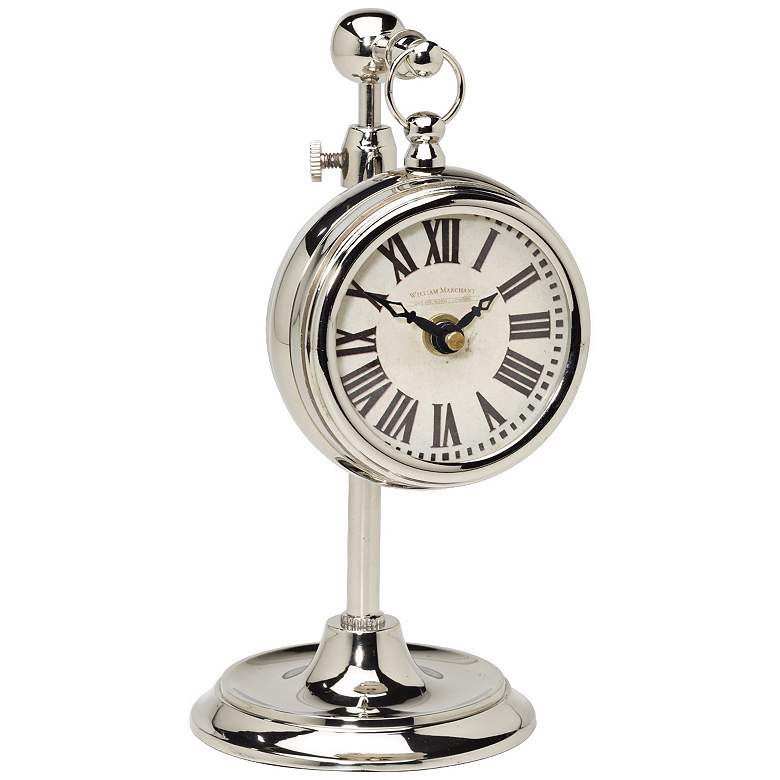 Image 1 Marchant 4 inch Wide Cream Pocket Watch Desk Clock