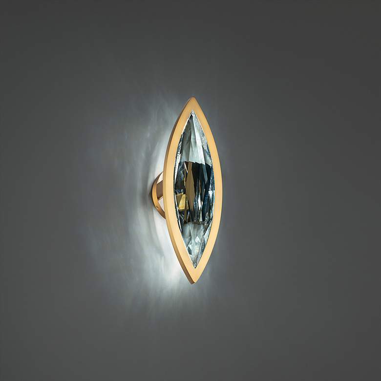 Image 1 Marchesa 17.75"H x 4"W 1-Light Crystal Wall Sconce in Aged Brass