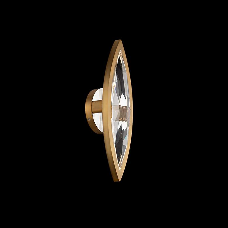 Image 3 Marchesa 17.75"H x 4"W 1-Light Crystal Wall Sconce in Aged Brass more views