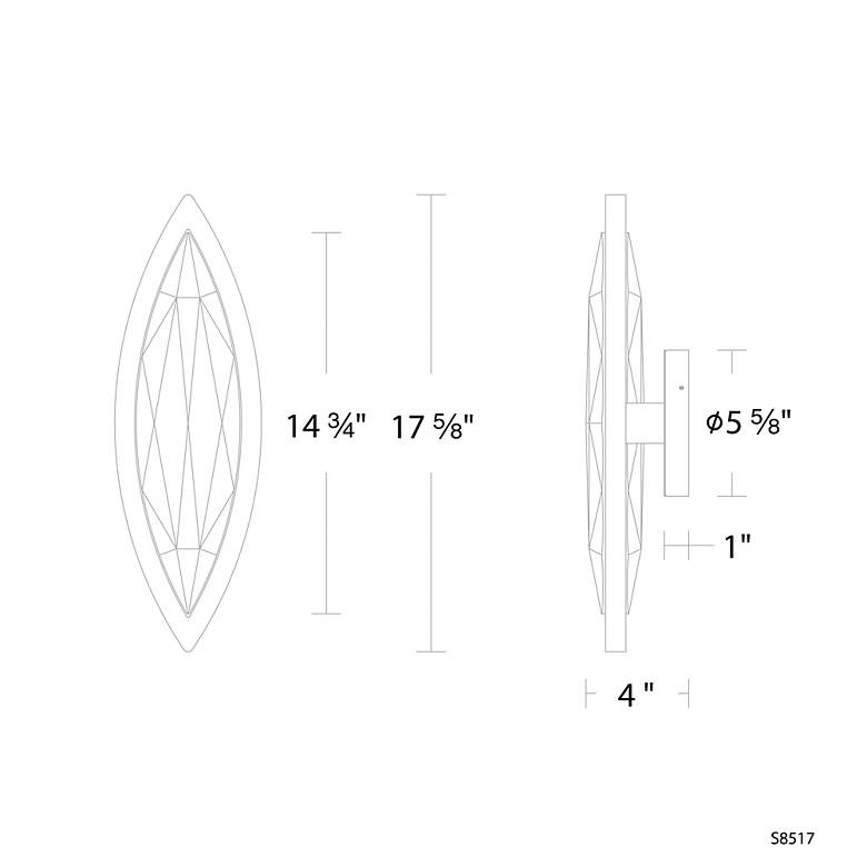 Image 5 Marchesa 17.75"H x 4"W 1-Light Crystal Wall Sconce in Aged Brass more views