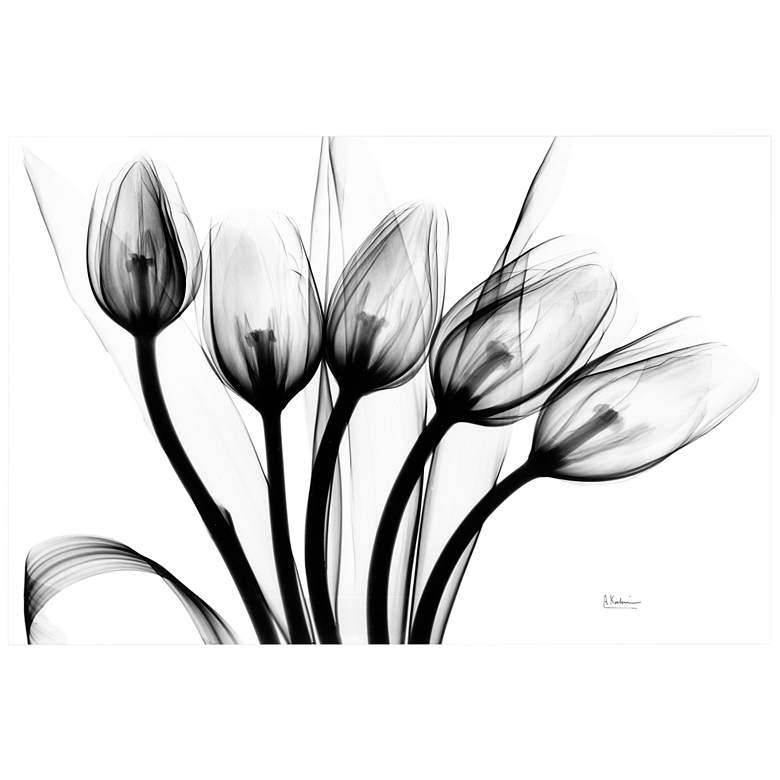 Image 3 Marching Tulips 48 inchW Free Floating Glass Graphic Wall Art
