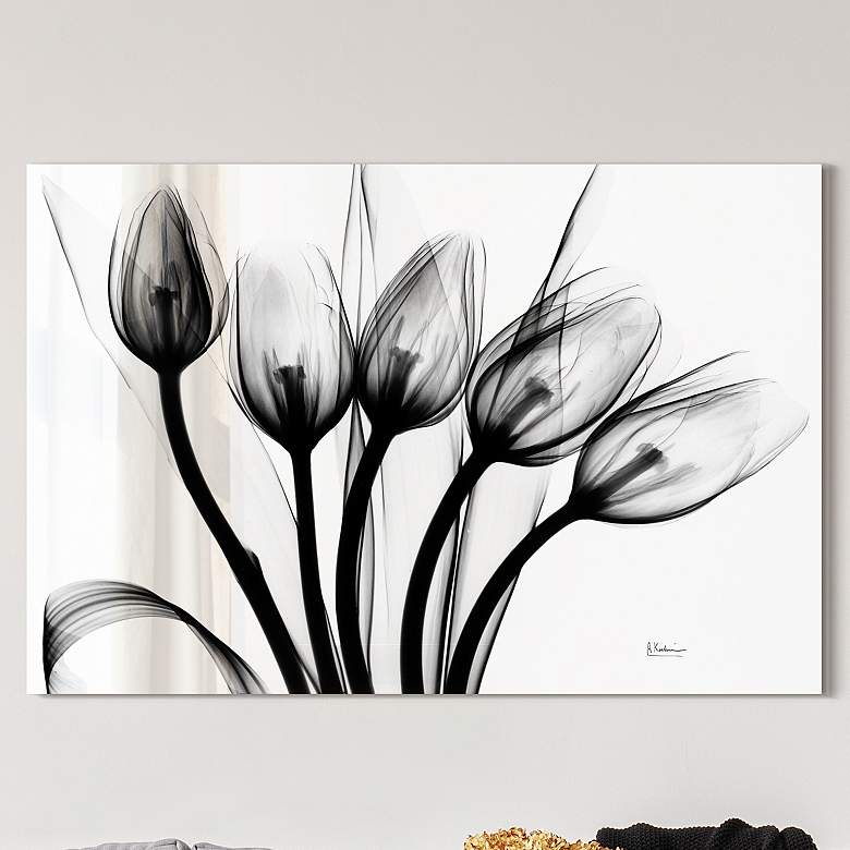 Image 2 Marching Tulips 48"W Free Floating Glass Graphic Wall Art