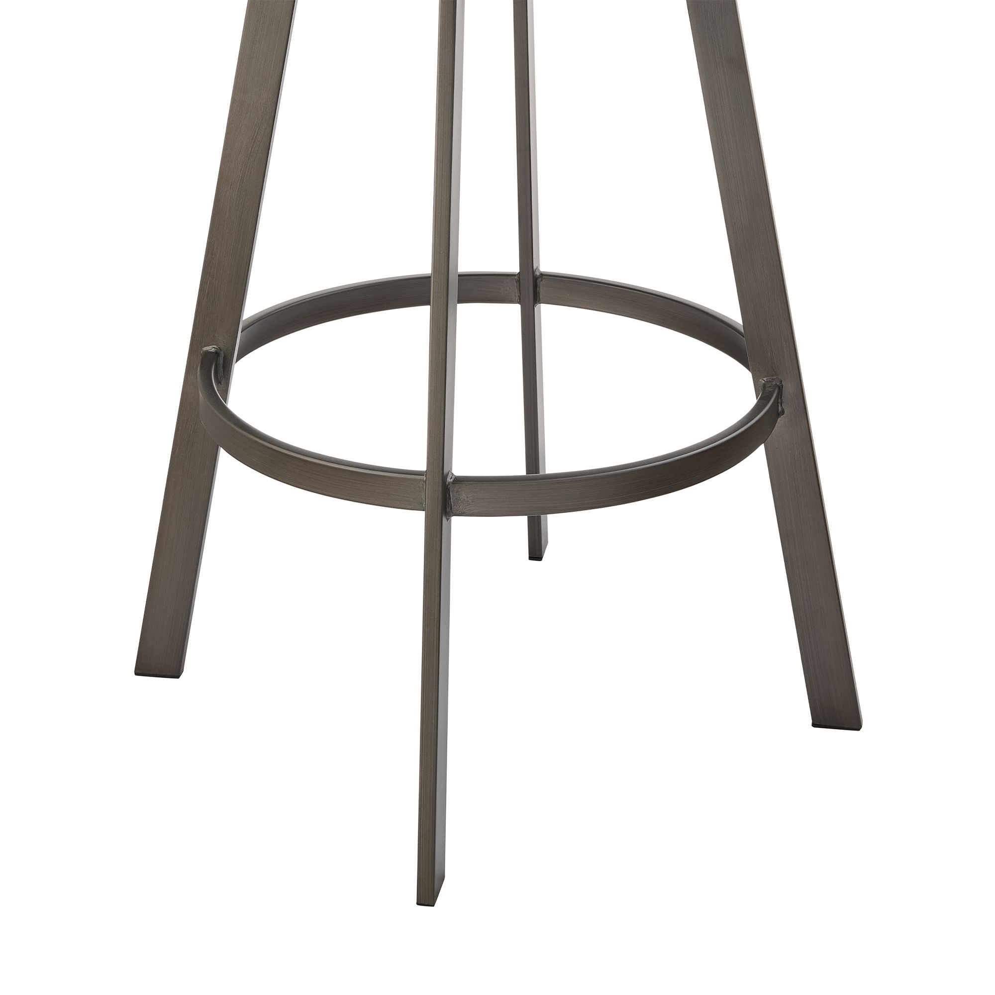 Marcie 26 in. Swivel Counter Stool in Metal and Vintage Gray Faux Leather