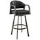 Marcie 30 in. Swivel Bar Stool in Metal and Vintage Black Faux Leather