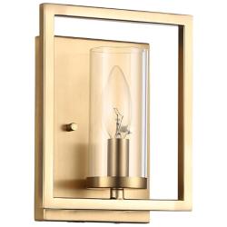 Marco 1-Light Wall Sconce in Brushed Champagne Bronze with Clear Glass