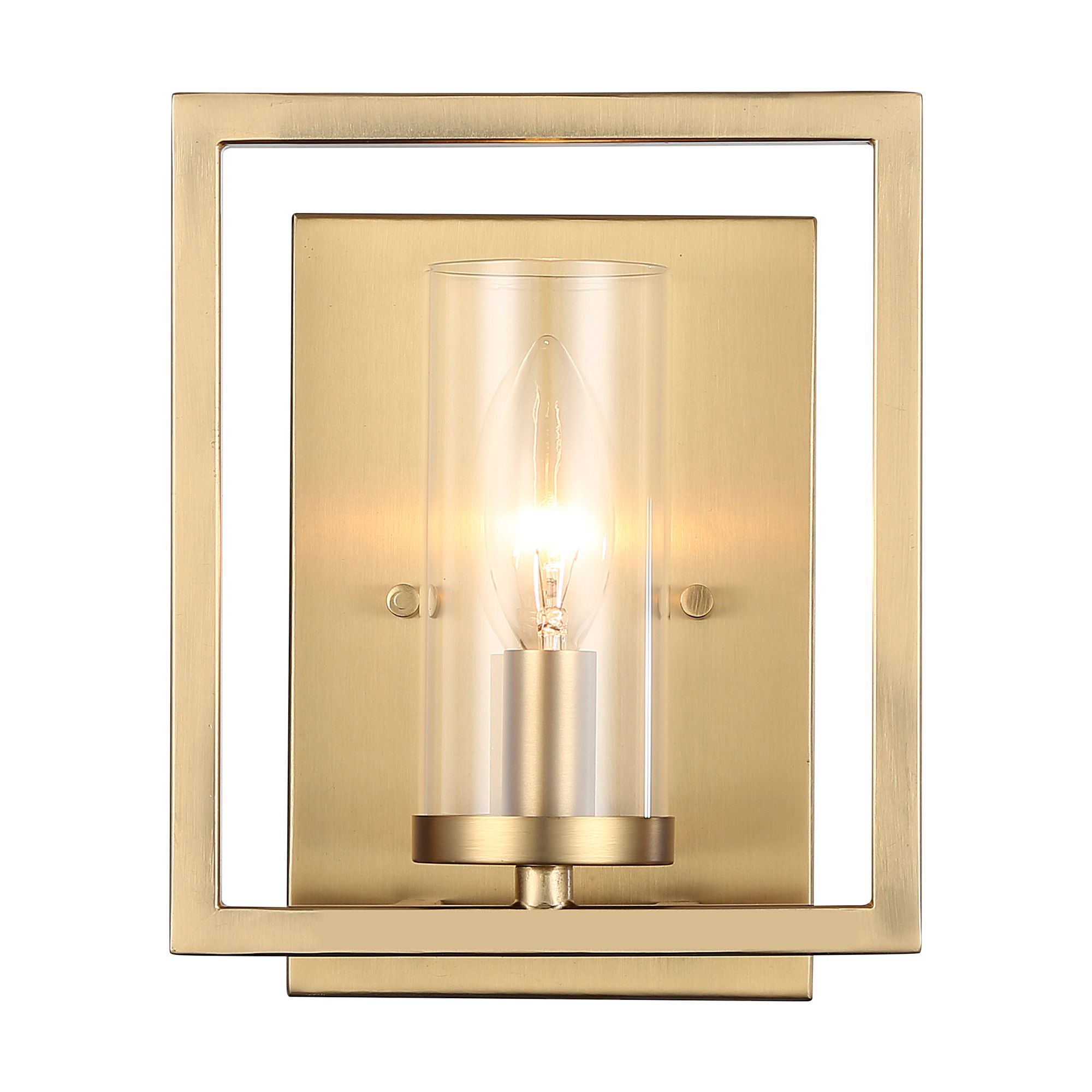 Image 4 Marco 1-Light Wall Sconce in Brushed Champagne Bronze with Clear Glass more views