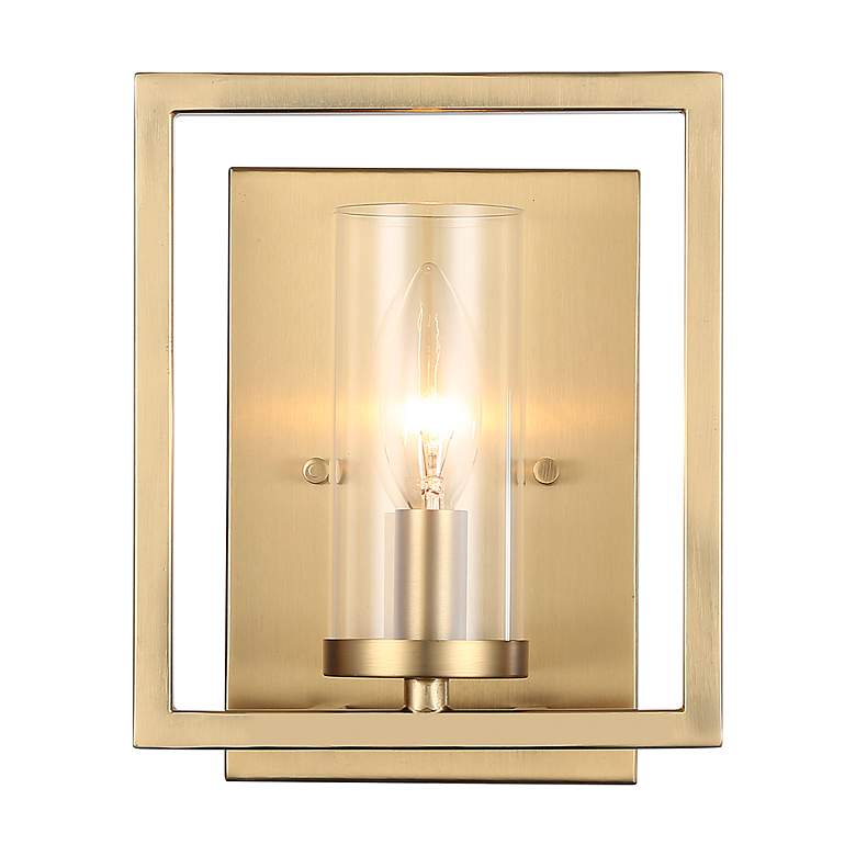 Image 4 Marco 1-Light Wall Sconce in Brushed Champagne Bronze with Clear Glass more views