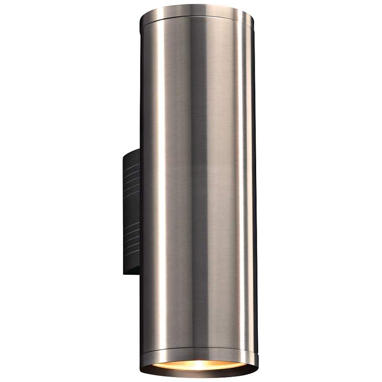 Image 1 Marco 15 1/2" Brushed Aluminum 2-LED Up-Down Modern Outdoor Wall Light