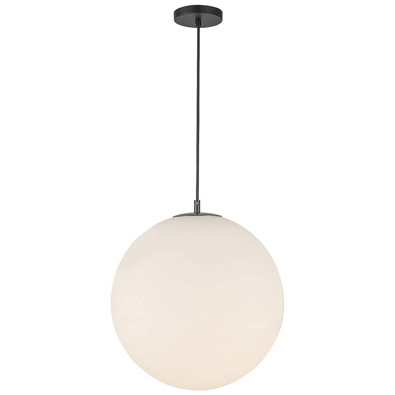 Image 2 Marco 15 3/4" Wide Black and Opal Glass Pendant Light