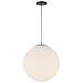 2_Marco 15 3/4" Wide Black and Opal Glass Pendant Light
