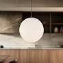 1_Marco 15 3/4" Wide Black and Opal Glass Pendant Light
