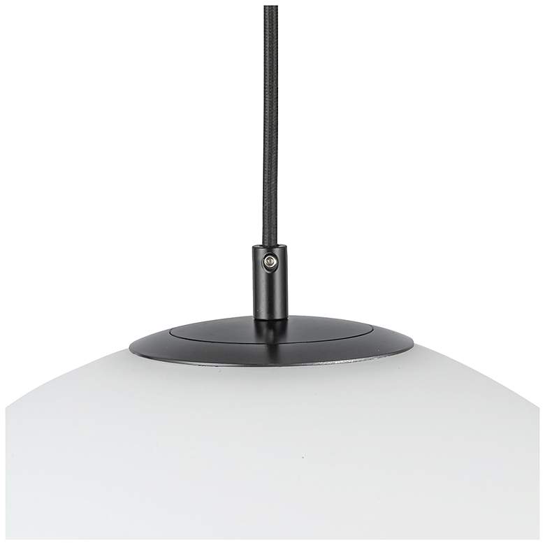 Image 3 Marco 15 3/4" Wide Black and Opal Glass Pendant Light more views