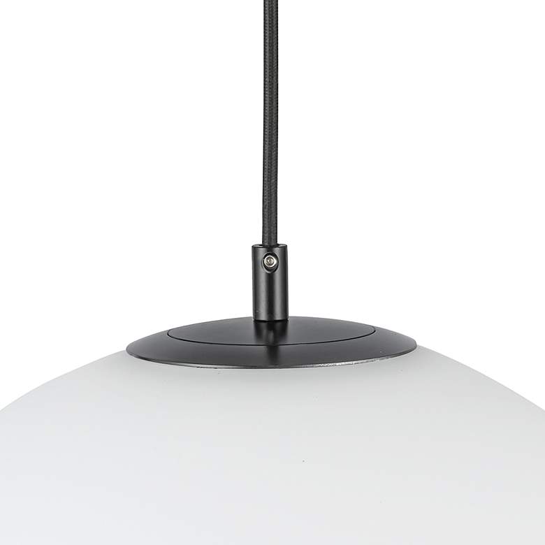 Image 4 Marco 15 3/4" Wide Black and Opal Glass Pendant Light more views