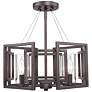 Marco 16" Wide 4-Light Semi-Flush in Gunmetal Bronze with Clear Glass