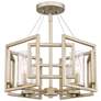 1_Marco 16" Wide 4-Light Semi-Flush in White Gold with Clear Glass