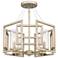 Marco 16" Wide 4-Light Semi-Flush in White Gold with Clear Glass