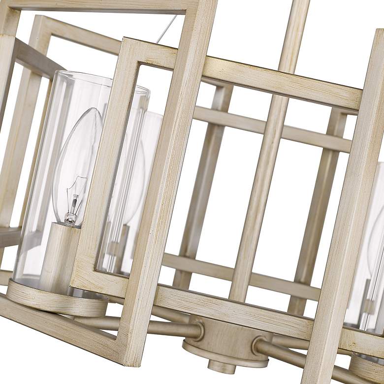 Image 6 Marco 16" Wide 4-Light Semi-Flush in White Gold with Clear Glass more views