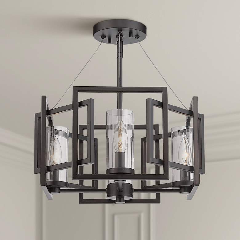 Image 1 Marco 16 inch Wide Matte Black Geometric 4-Light Ceiling Light