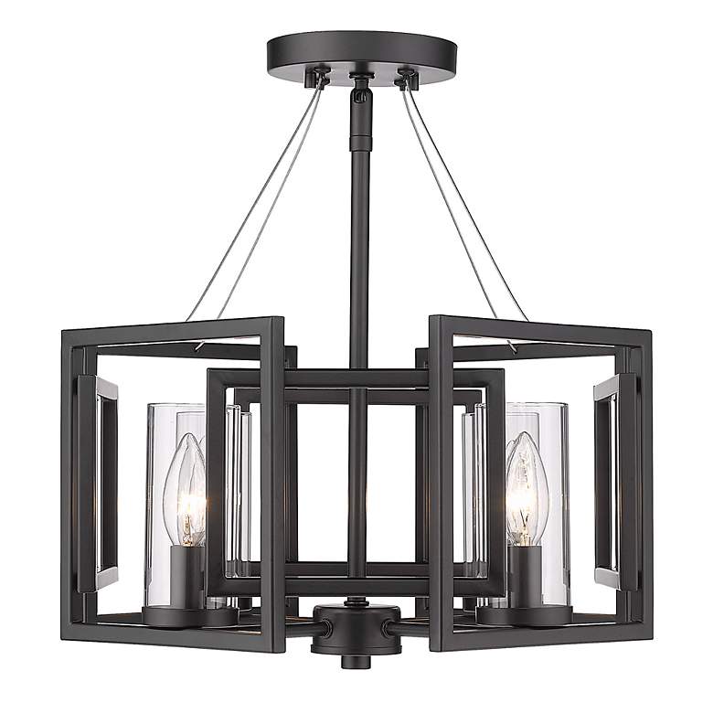 Image 3 Marco 16 inch Wide Matte Black Geometric 4-Light Ceiling Light more views