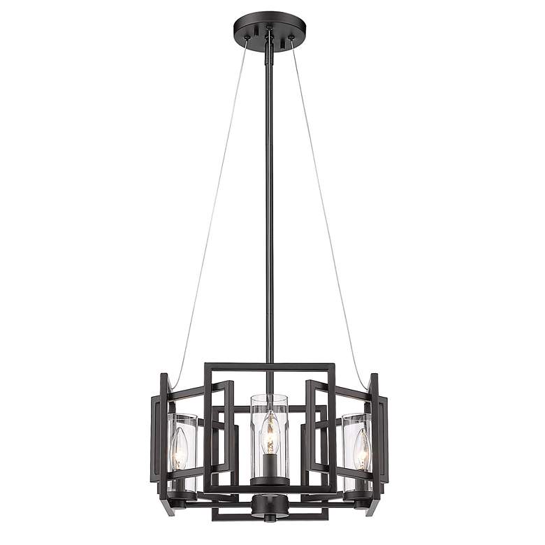 Image 4 Marco 16" Wide Matte Black Geometric 4-Light Ceiling Light more views
