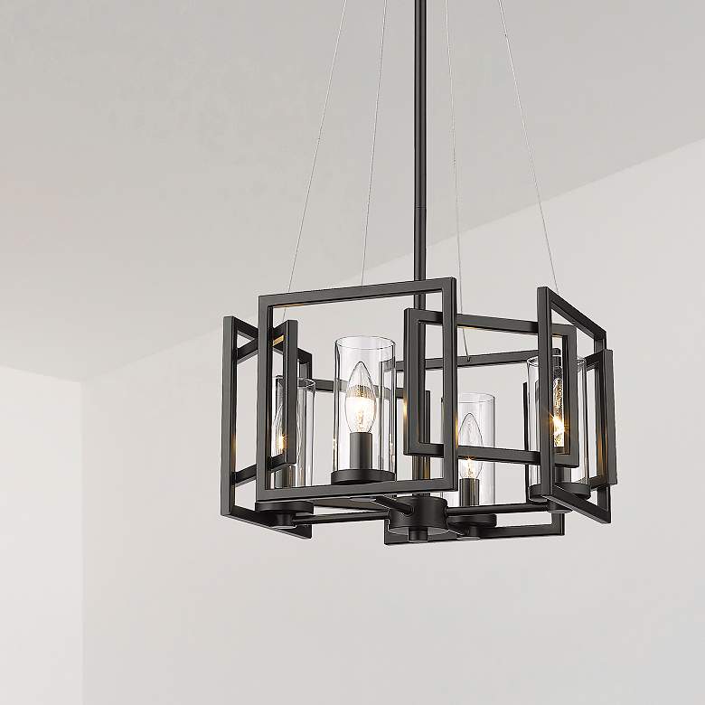 Image 7 Marco 16" Wide Matte Black Geometric 4-Light Ceiling Light more views