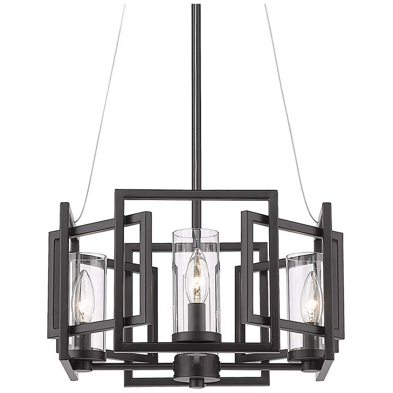 Image 2 Marco 16 inch Wide Matte Black Geometric 4-Light Pendant