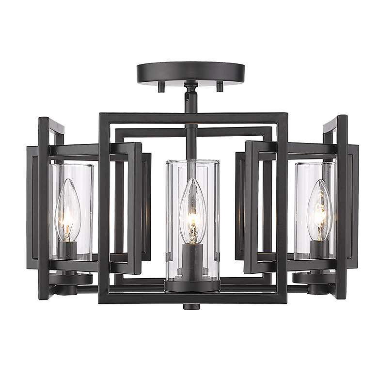 Image 3 Marco 16" Wide Matte Black Metal 4-Light Ceiling Light more views
