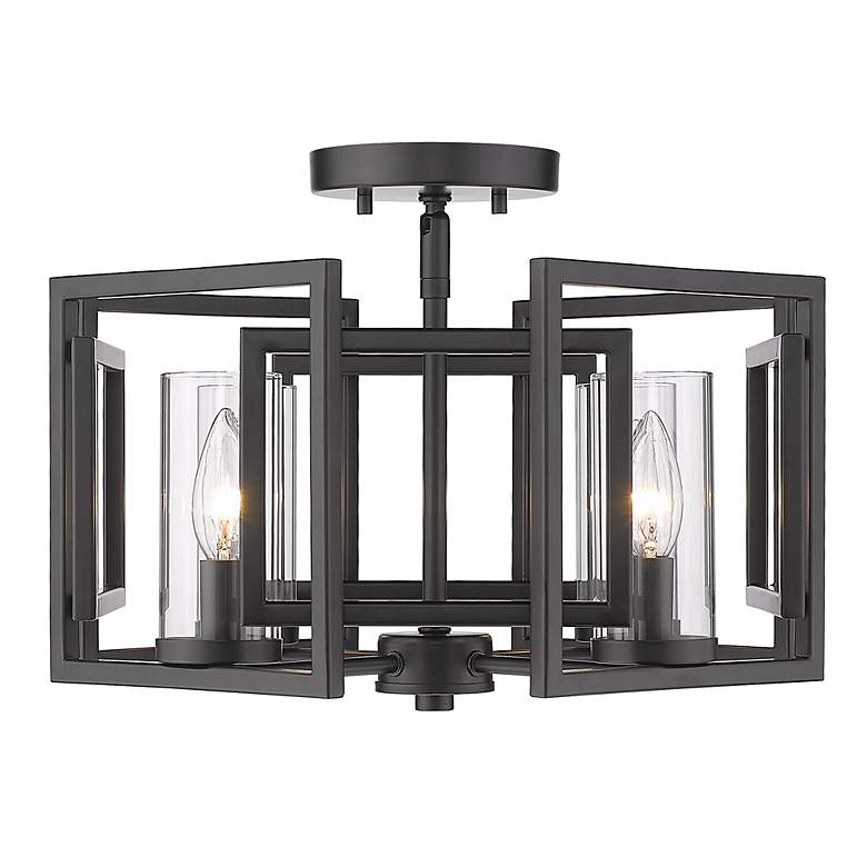 Image 4 Marco 16" Wide Matte Black Metal 4-Light Ceiling Light more views