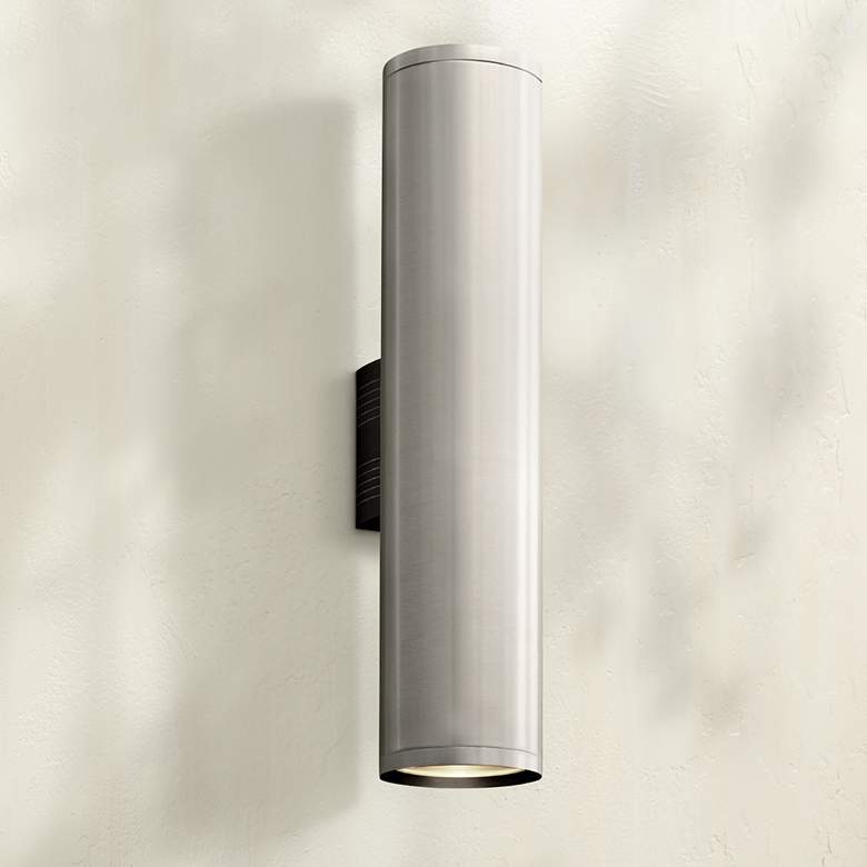 Image 1 Marco 23 1/2 inchH Brushed Aluminum 2-LED Outdoor Wall Light