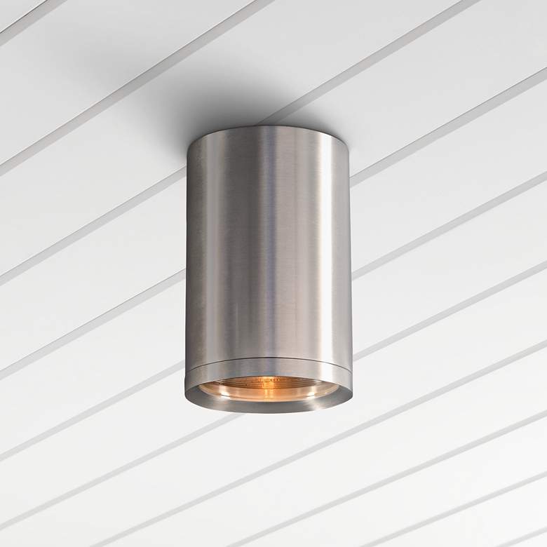 Image 1 Marco 5" Wide Brushed Aluminum LED Outdoor Ceiling Light