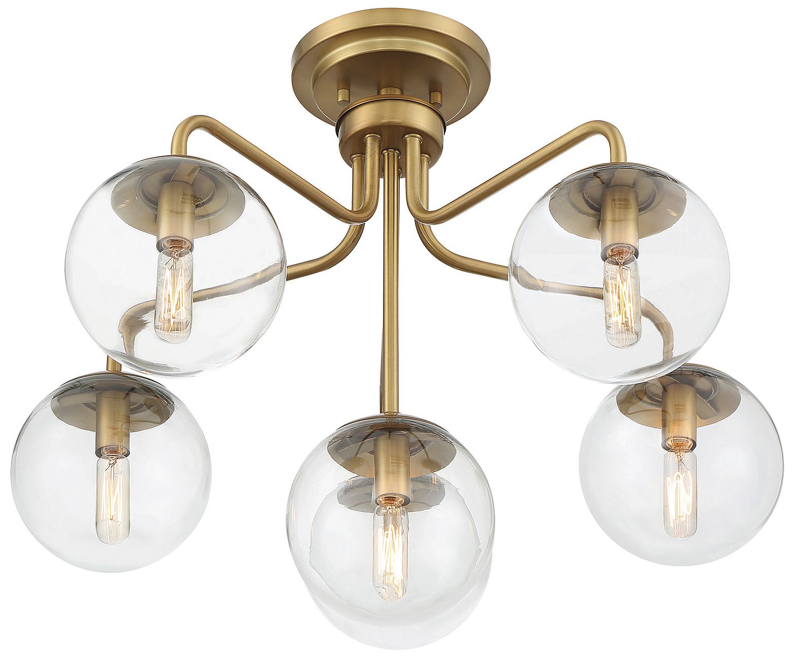 Image 4 Marco 6-Light Ceiling Light in Warm Brass more views