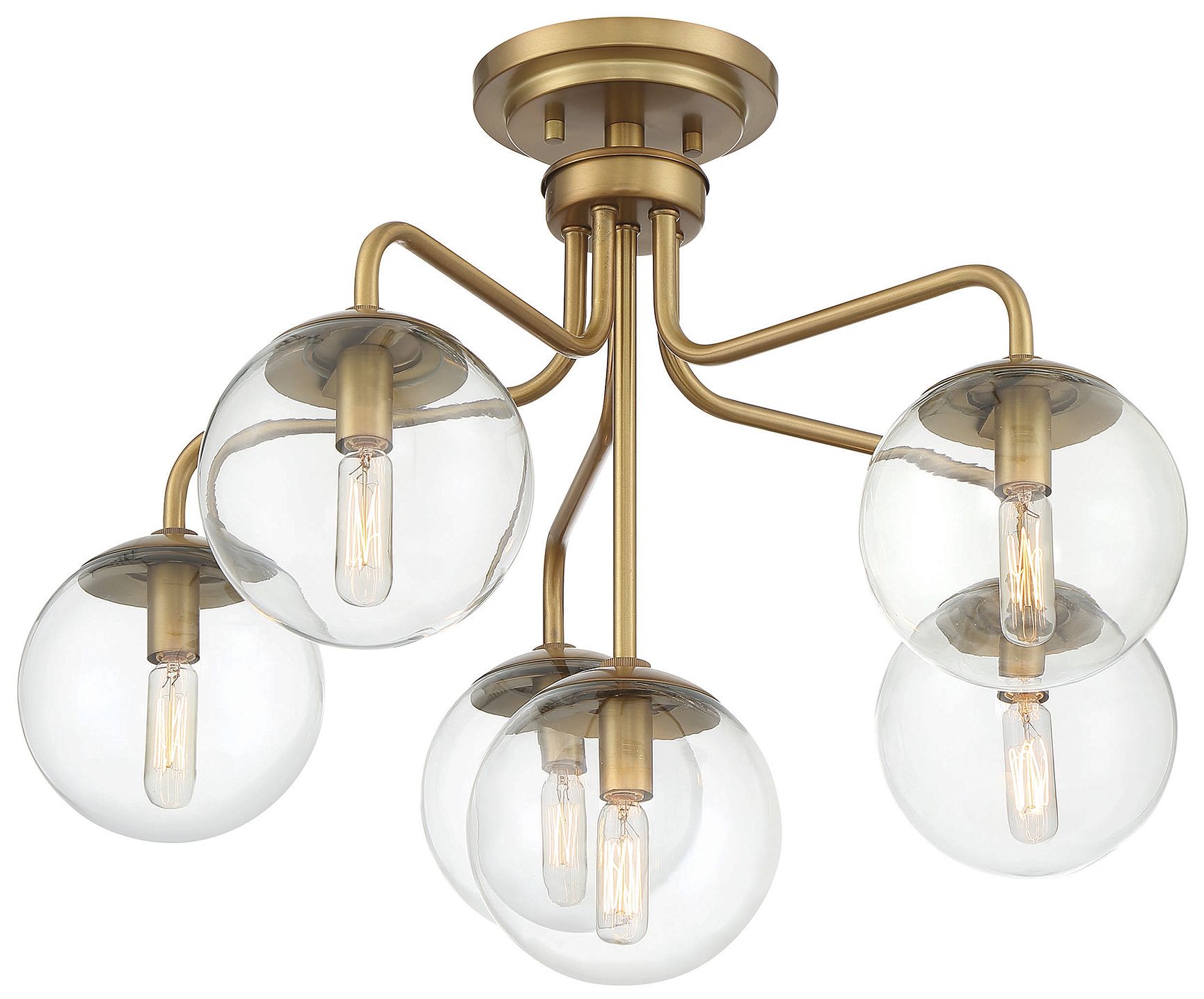 Image 5 Marco 6-Light Ceiling Light in Warm Brass more views