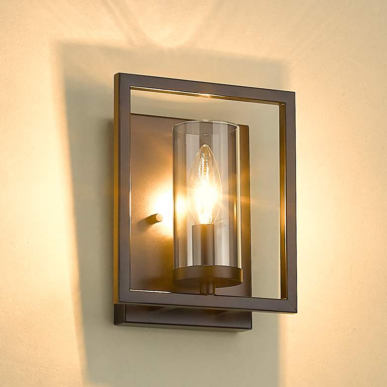 Image 1 Marco 8 1/2 inch High Matte Black Metal Wall Sconce