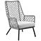 Marco Indoor Outdoor Lounge Chair in Steel with Grey Rope and Grey Cushion