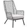 Marco Indoor Outdoor Lounge Chair in Steel with Grey Rope and Grey Cushion
