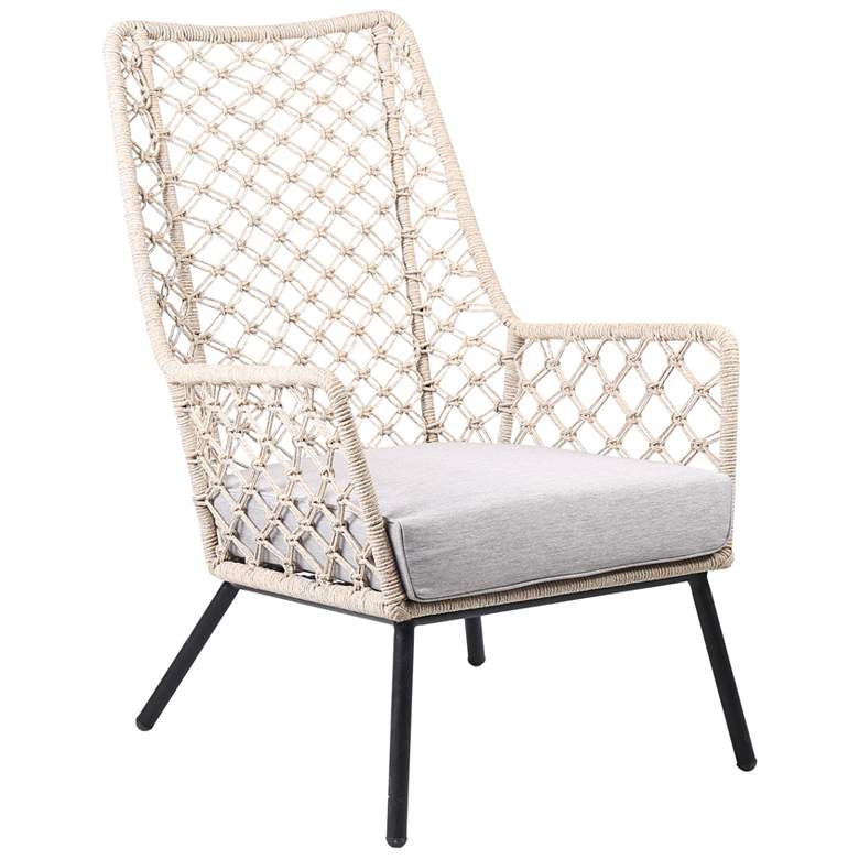 Image 1 Marco Indoor Outdoor Lounge Chair in Steel with Natural Springs Rope