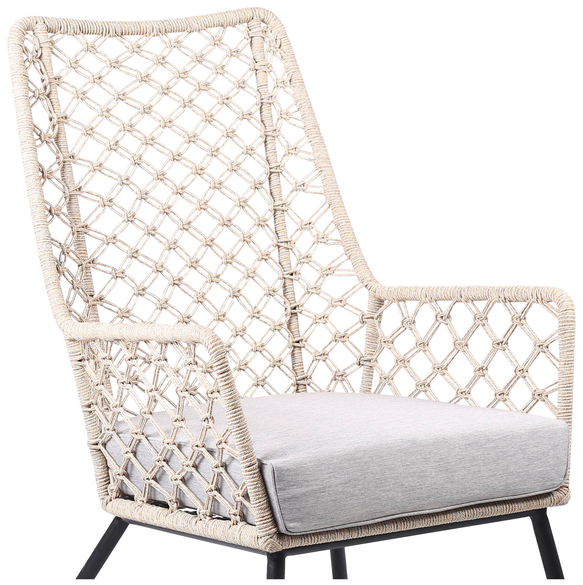 Image 4 Marco Indoor Outdoor Lounge Chair in Steel with Natural Springs Rope more views