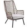 Marco Indoor Outdoor Lounge Chair in Steel with Truffle Rope and Cushion