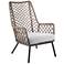 Marco Indoor Outdoor Lounge Chair in Steel with Truffle Rope and Cushion