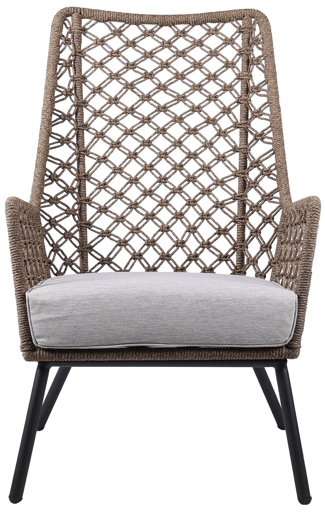 Image 2 Marco Indoor Outdoor Lounge Chair in Steel with Truffle Rope and Cushion more views